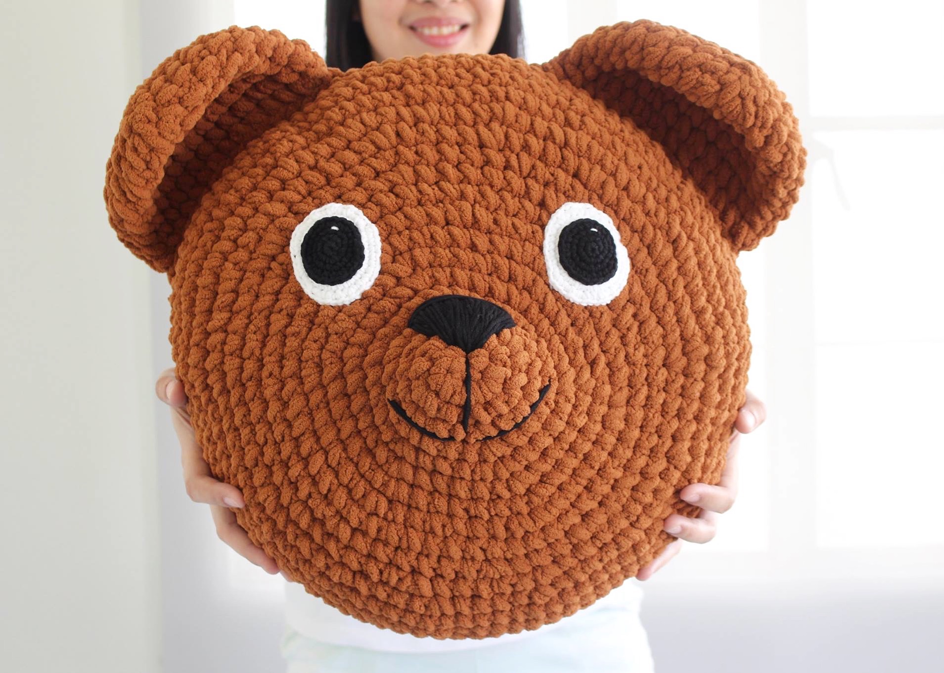 Crochet Teddy Bear Pillow